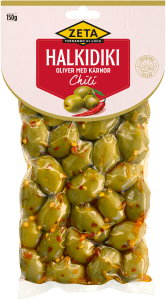 Halkidiki Oliver med Kärnor Chili