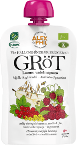 Gröt Hallon & röda vinbär 6 mån Eko KRAV