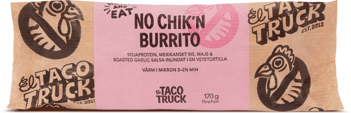 No Chik'n Burrito Vegansk Fryst