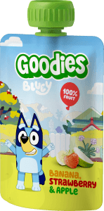 Barnsnacks Bluey banana, strawberry & apple 3år