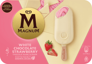 Glasspinnar White Chocolate & Strawberry 4-p
