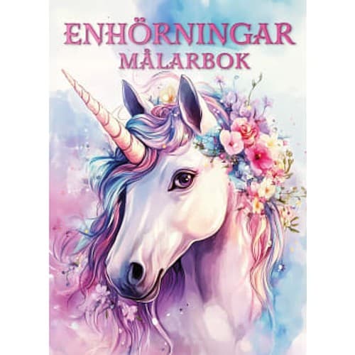 Enhörningar målarbok