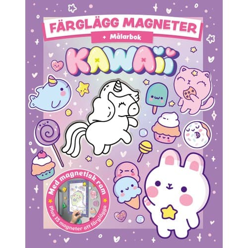 Färglägg magneter Kawaii : Målarbok