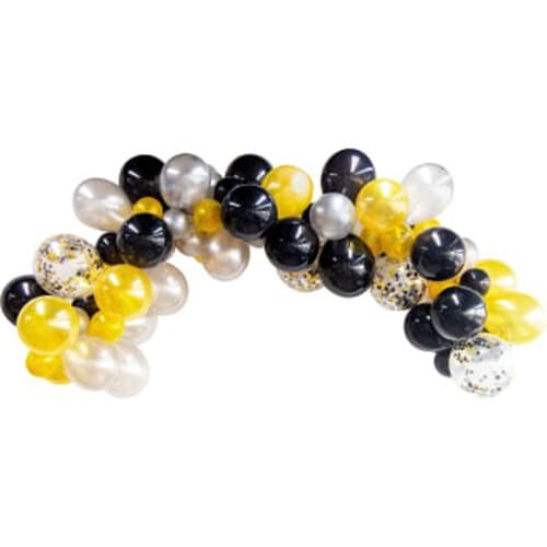 Ballongbåge svart guld silver