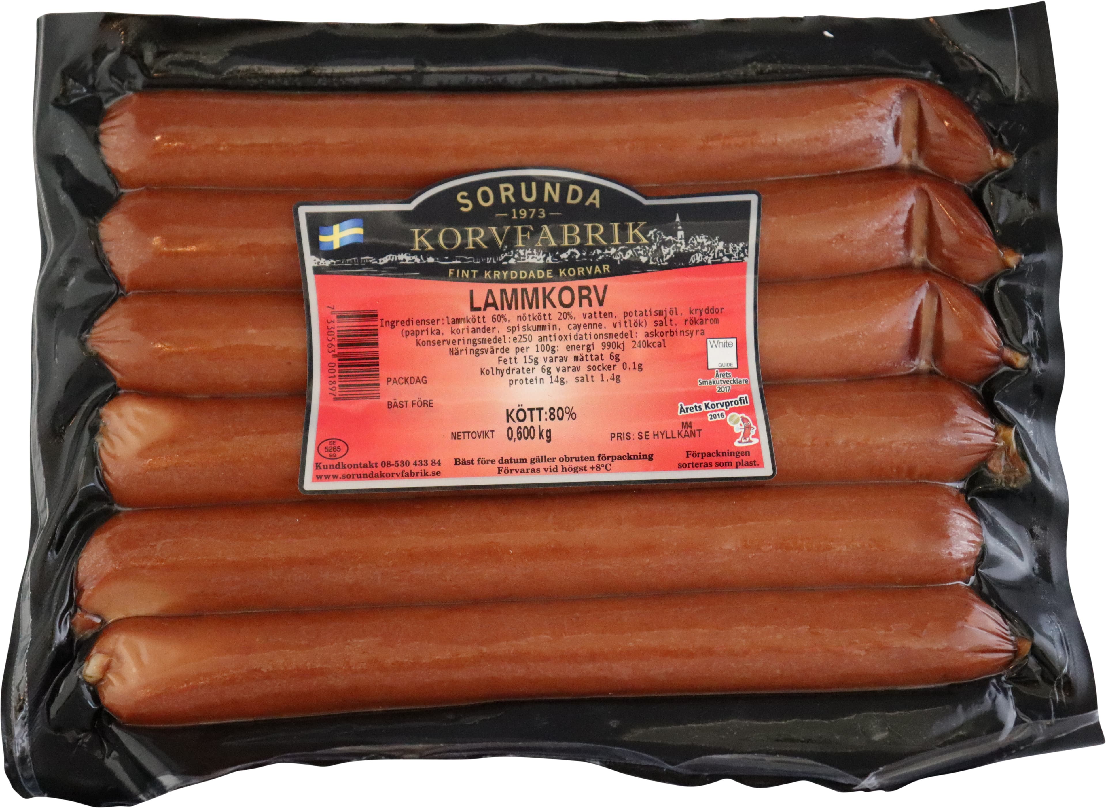 Lammkorv 80% Kötthalt