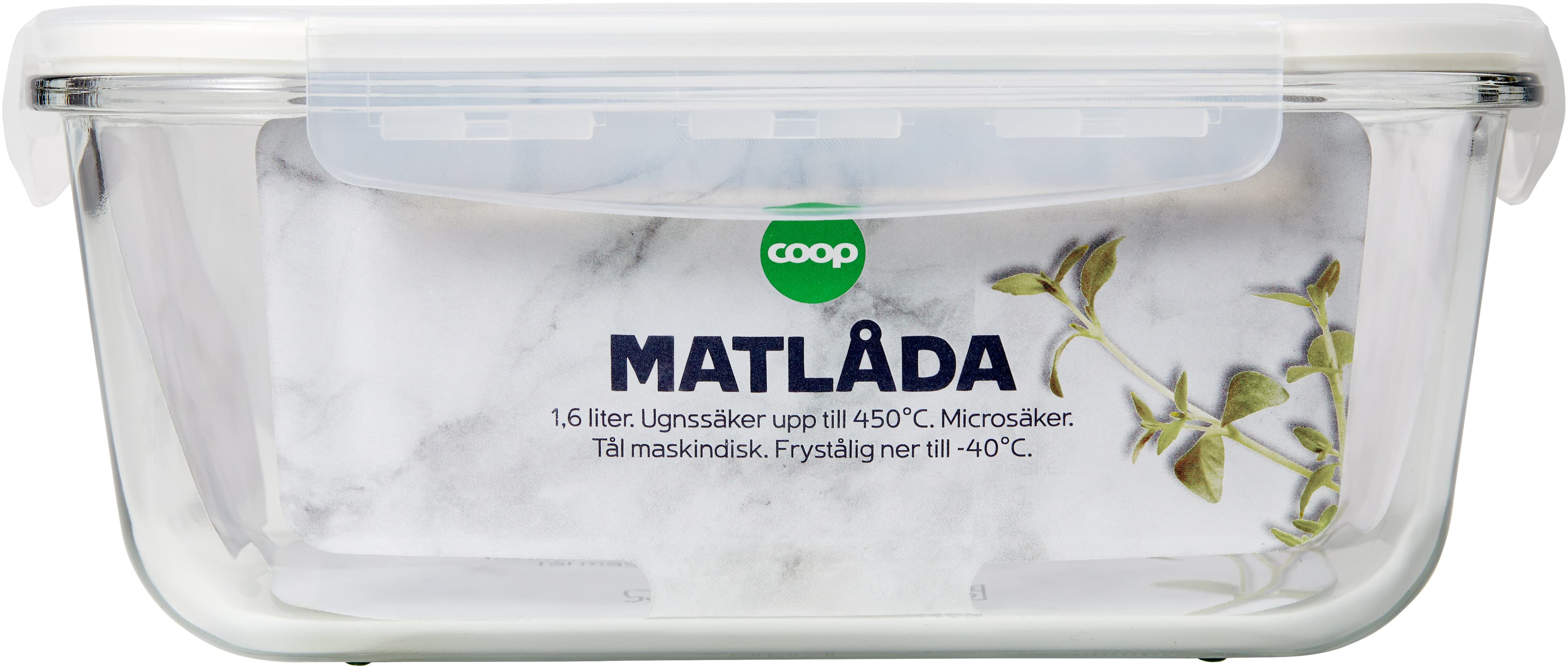 Matlåda glas 1,6 liter