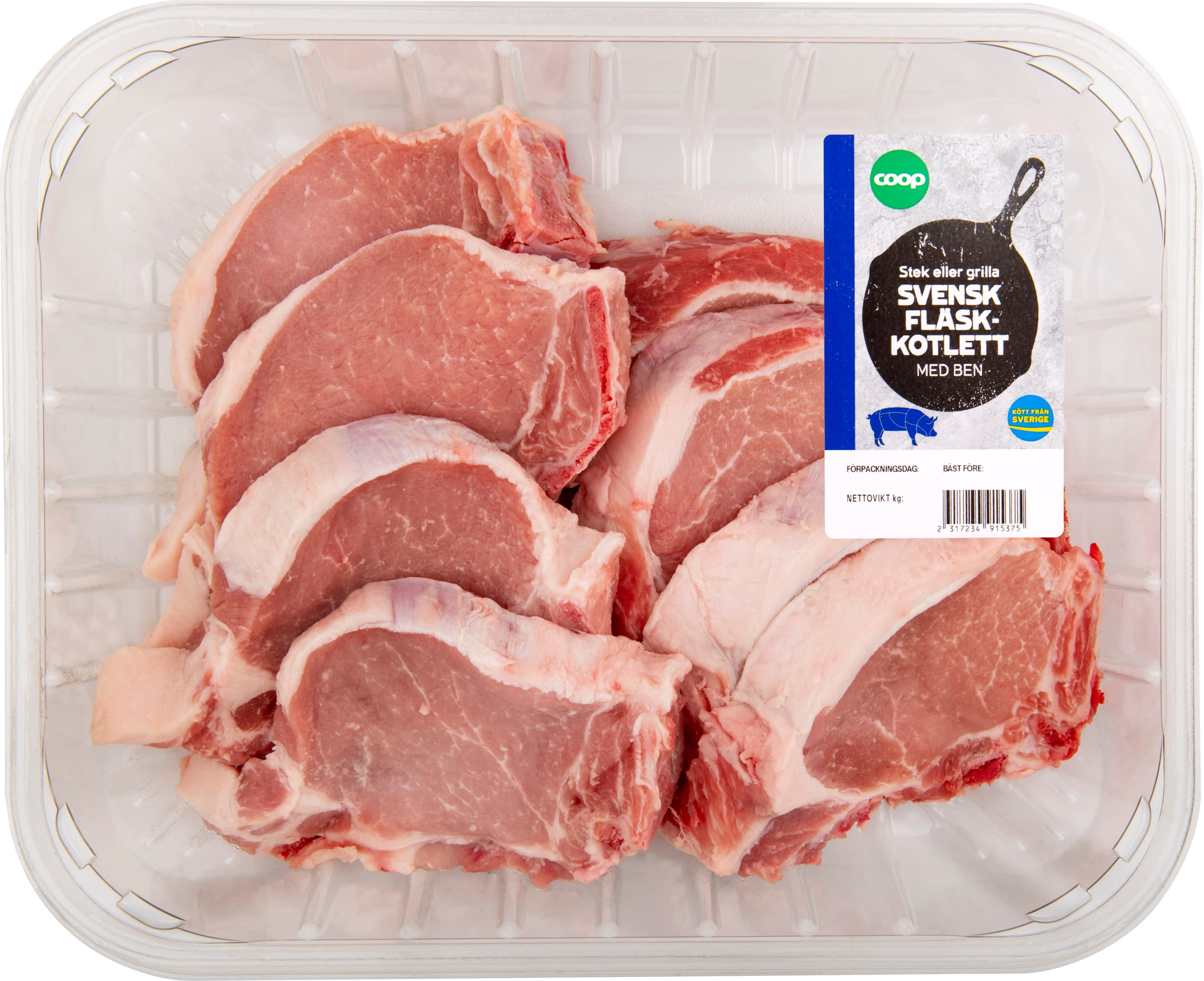 Fläskkotlett Med Ben Skivor