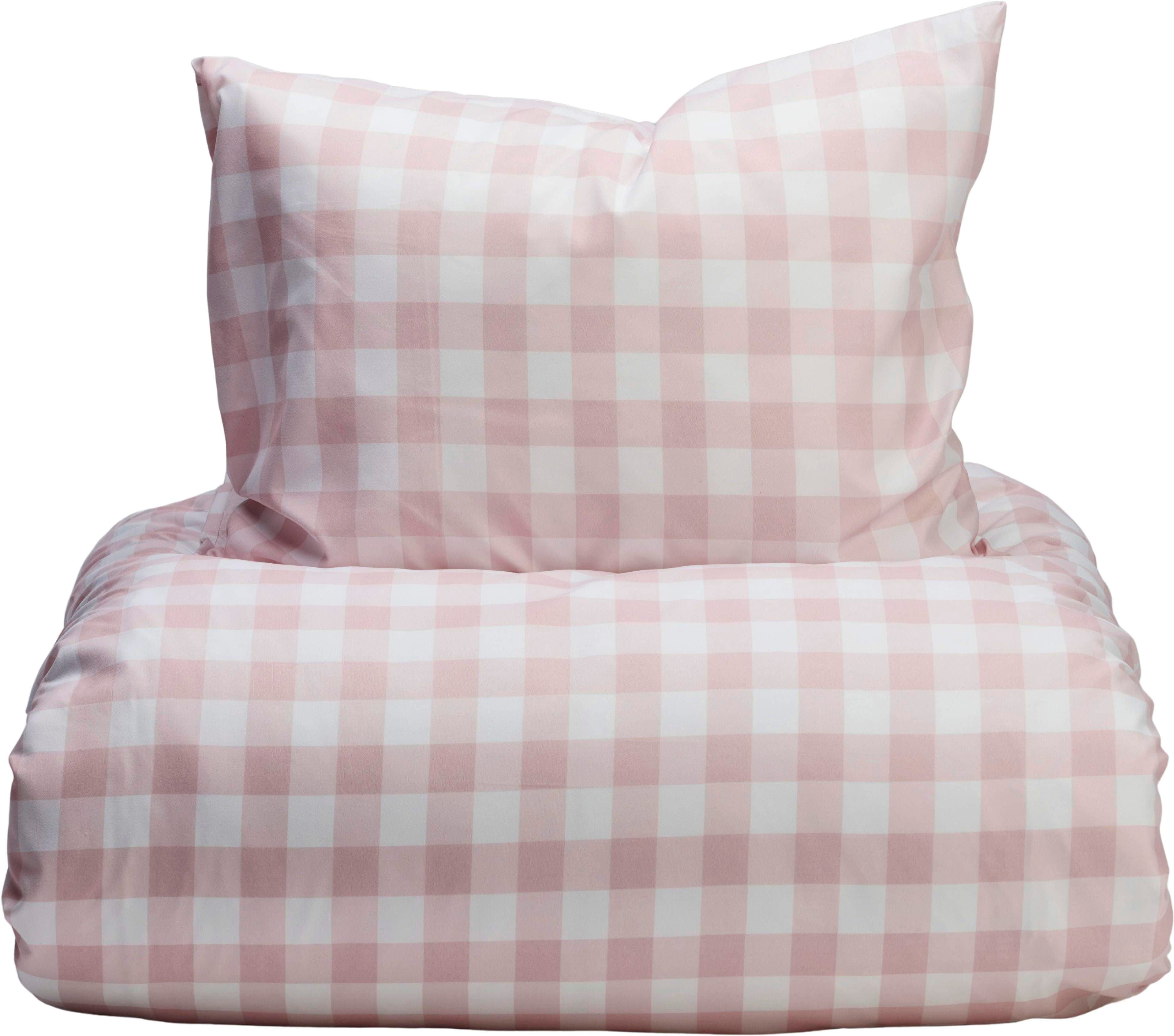Bäddset Microfiber Rutig Rosa 2-del