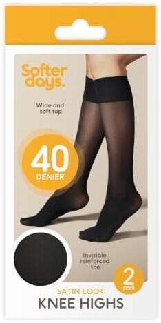 Knästrumpor Semi Shiny Svart One Size